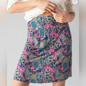 NATURAL LIFE Floral Mini Skirt in Teal, Pink, Blue